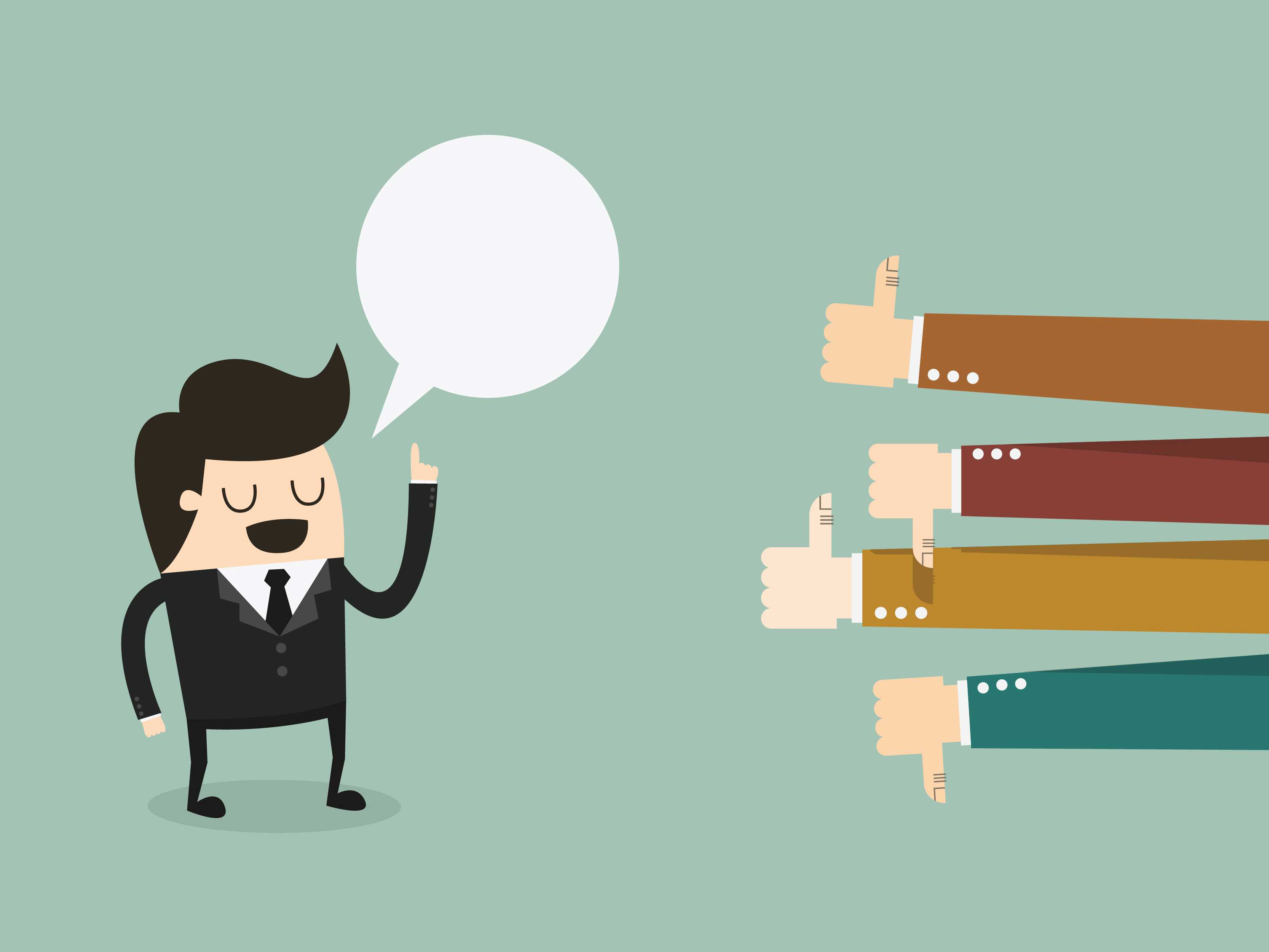 tegning af mand der brokker sig