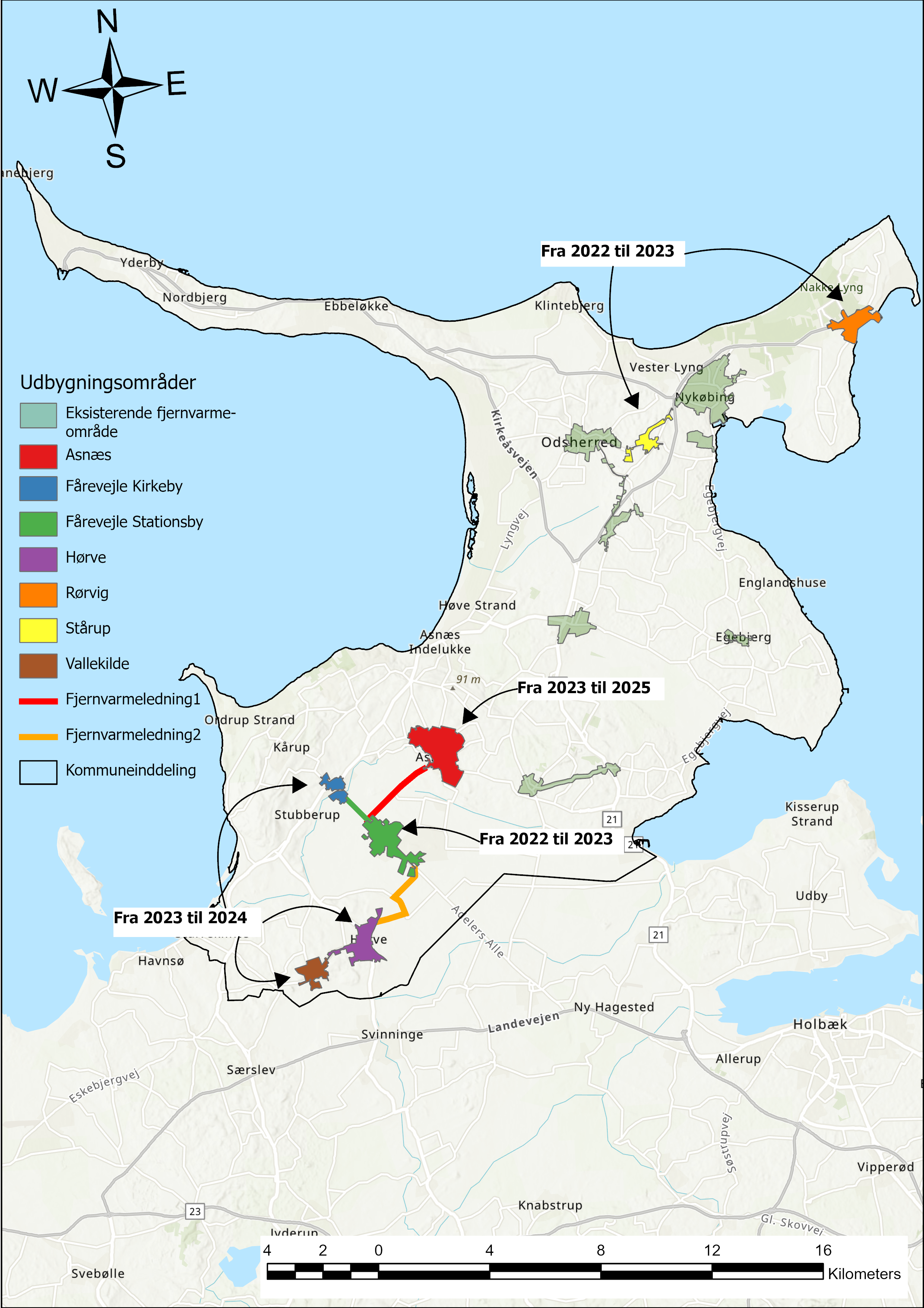 Tidsplan for etableringen af godkendte fjernvarmeområder